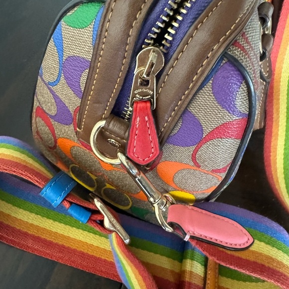 Coach Rowan Satchel In Rainbow Signature Canvas - Picture 13 of 16